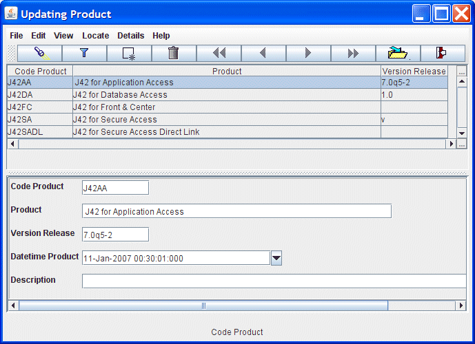 Example of dynamic multiple table access using J42™ for Data Access